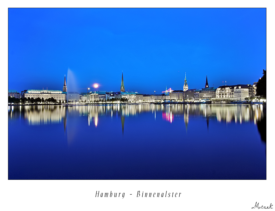 Foto von Hamburg Binnenalster Alster Blaue Stunde Blau