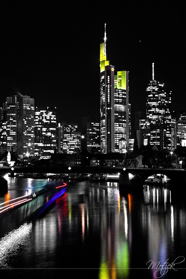 Foto von Nacht Frankfurt am Main Skyline