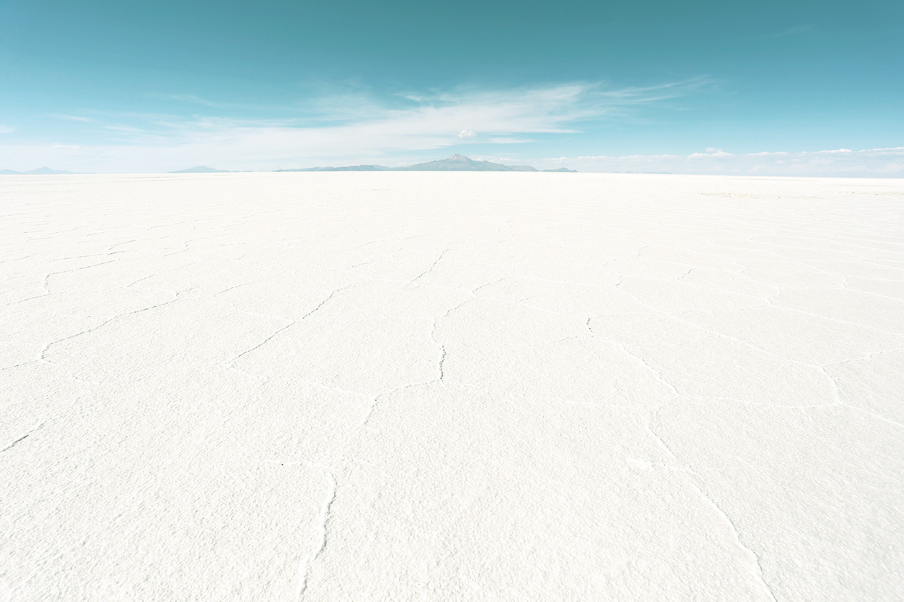 Salar de Uyuni Foto von Sechsecke aus Salz auf dem Salar de Uyuni