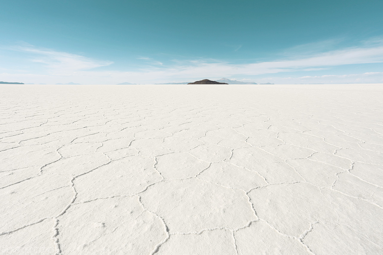 Salar de Uyuni Foto von Sechsecke aus Salz auf dem Salar de Uyuni